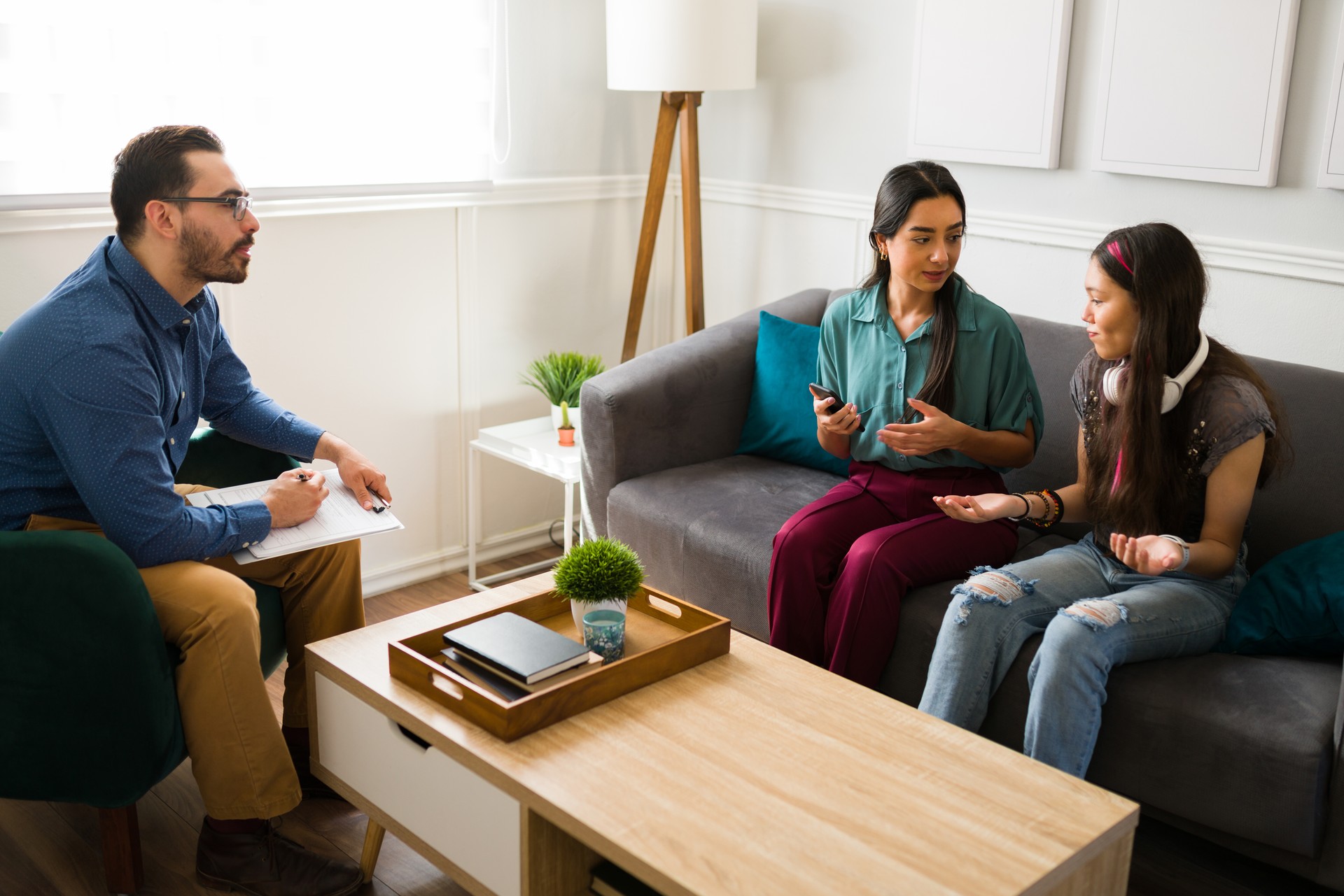 Family having a therapy session